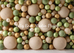 Green & Gold Balloon Wall - Lilly Bear Studio Props, balloon, balloon garland, balloon wall, balloons, gold balloons, green and gold, green and gold balloons, green balloons, jungle, jungle balloon wall, jungle balloons, jungle wall