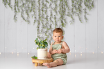 Greenery Garland on White Wood - Lilly Bear Studio Props, fabric, fine art, girls, green garland, koala, poly, simple garland, spanish moss, vinyl, white wood, white wood plank, white wood planks, Wrinkle Free Fabric
