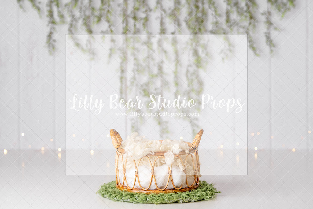 Greenery Garland - Digital Backdrop - Lilly Bear Studio Props, digital, floral digital backdrop, newborn digital backdrop, pastel, vintage floral