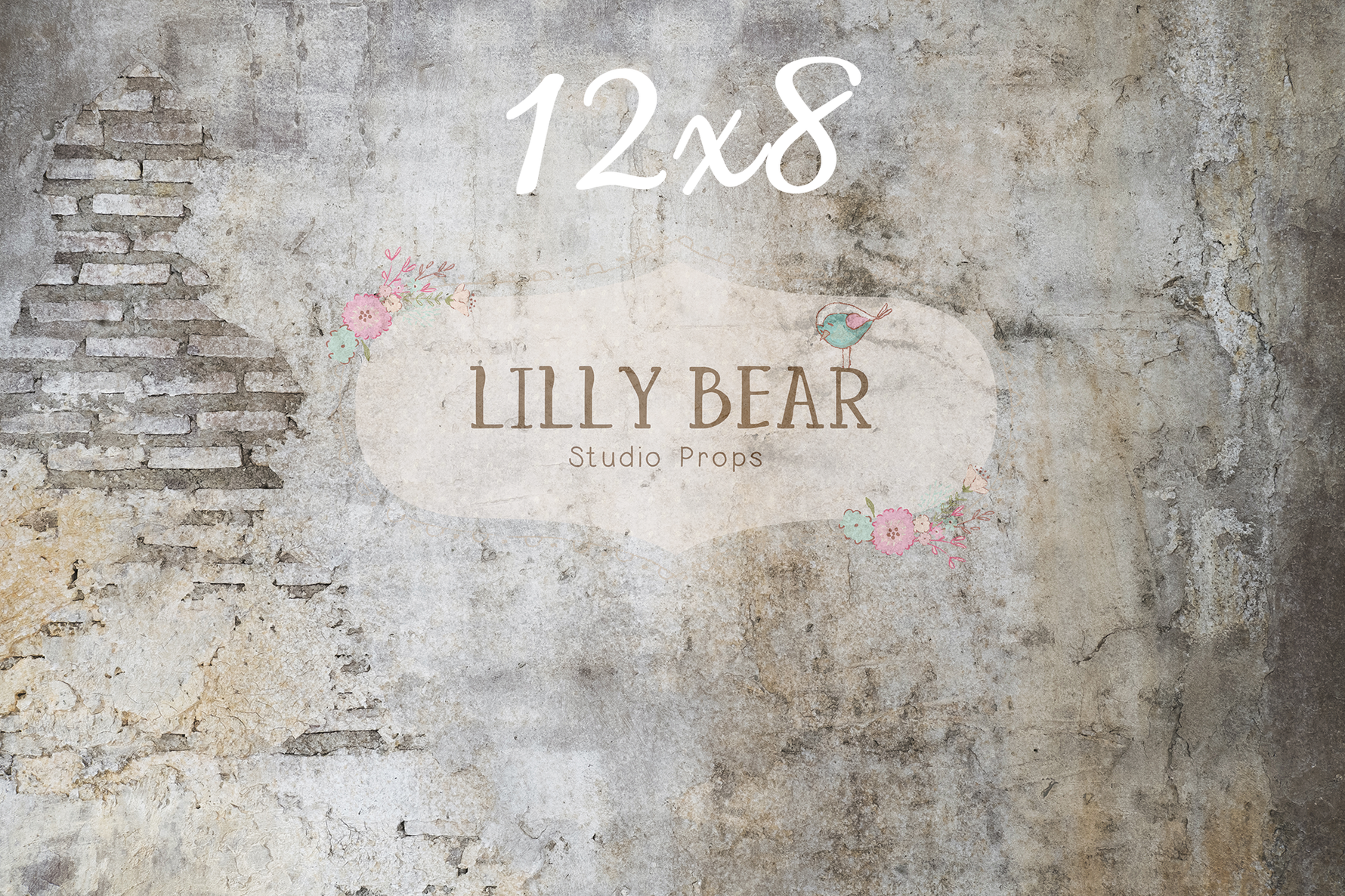 Grunge Brick Floor by Lilly Bear Studio Props sold by Lilly Bear Studio Props, brick - FLOORS - grey - grunge - mat - m