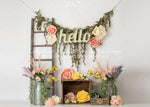 HELLO Spring by Amber Costa Photography sold by Lilly Bear Studio Props, balloons - boho - boys - cake smash - easter