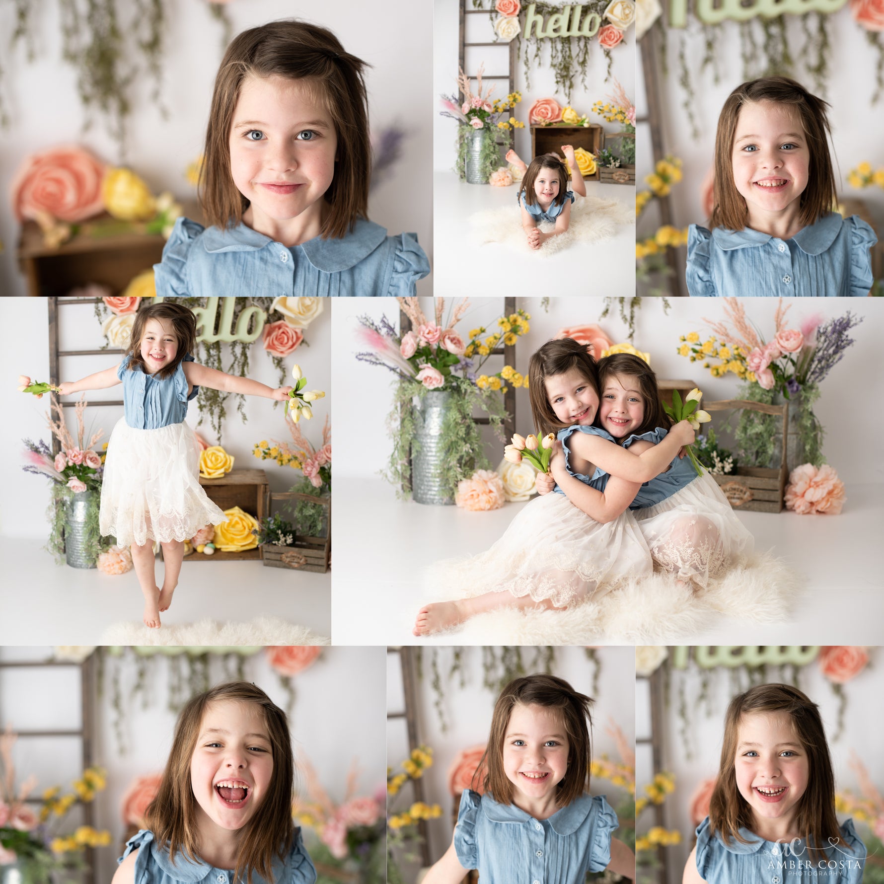 HELLO Spring by Amber Costa Photography sold by Lilly Bear Studio Props, balloons - boho - boys - cake smash - easter