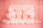 Pinky Gold Party - Lilly Bear Studio Props, balloons, birthday, gold, gold balloon garland, gold balloons, gold beaded curtains, gold beads, gold curtains, gold star, one, pink and gold, pink and gold balloons, pink and gold garland, pink and gold tassles, royal, royalty, white and gold balloon garland, white balloon garland, white balloons