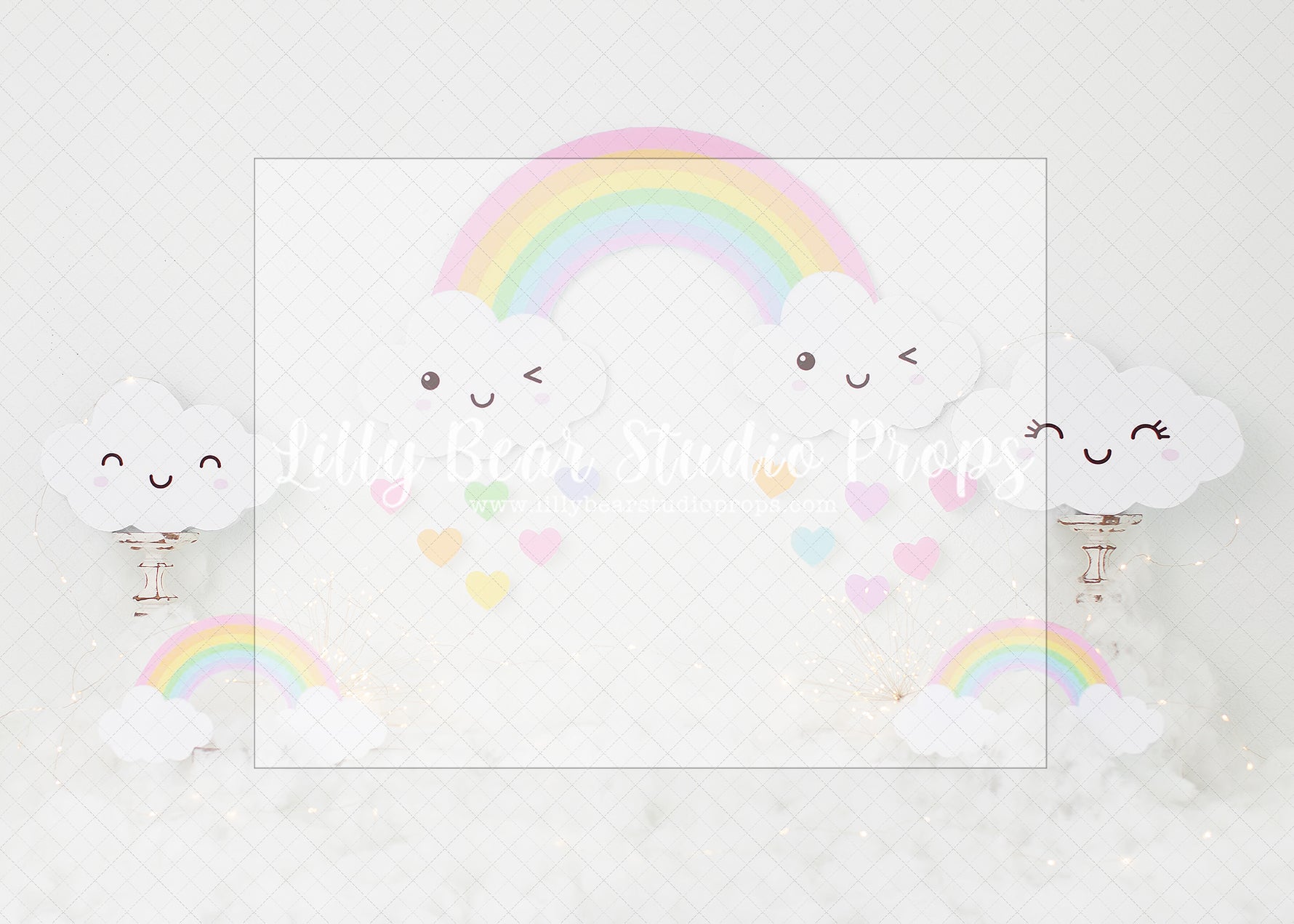Happy Rainbows - Lilly Bear Studio Props, cloud, hearts, rainbow, rainbow hearts