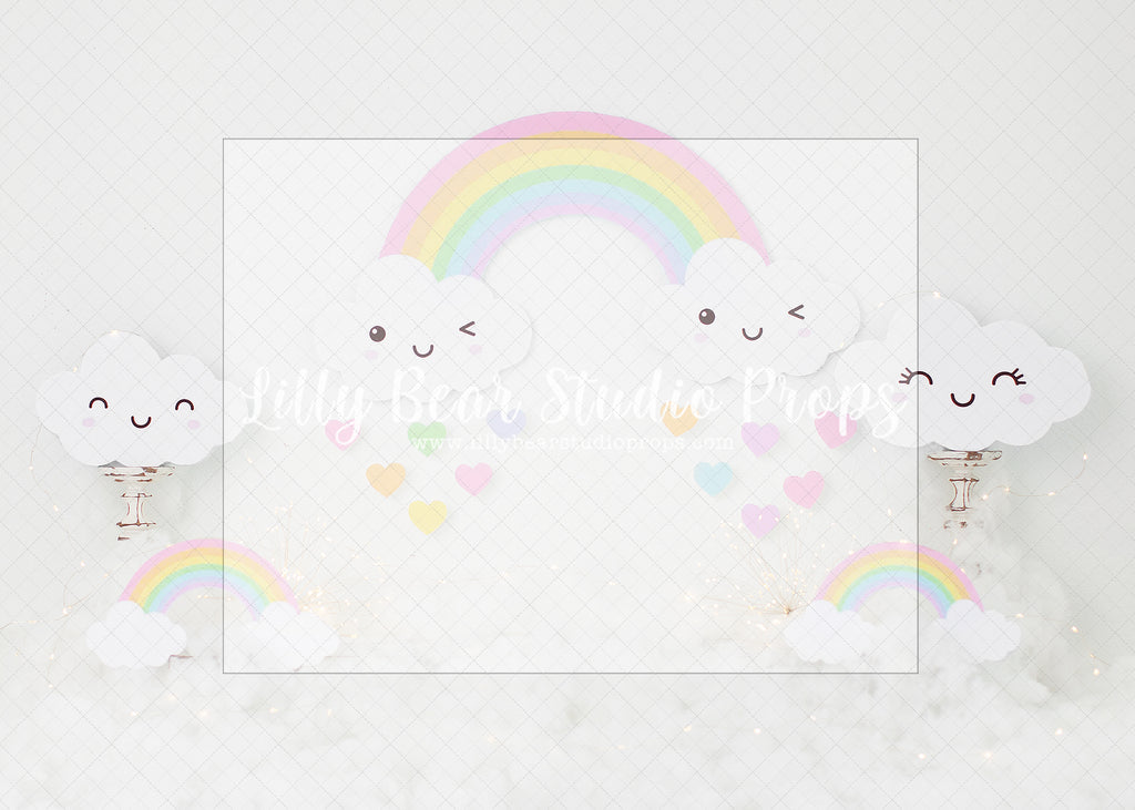 Happy Rainbows - Lilly Bear Studio Props, cloud, hearts, rainbow, rainbow hearts