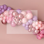Harlow's Blush Balloon Garland - Lilly Bear Studio Props, boho balloons, boho teepee, fabric, fine art, floral, floral balloon garland, floral balloons, girls, hand painted, peony balloons, pink and white balloon garland, pink floral, poly, teepee, vinyl