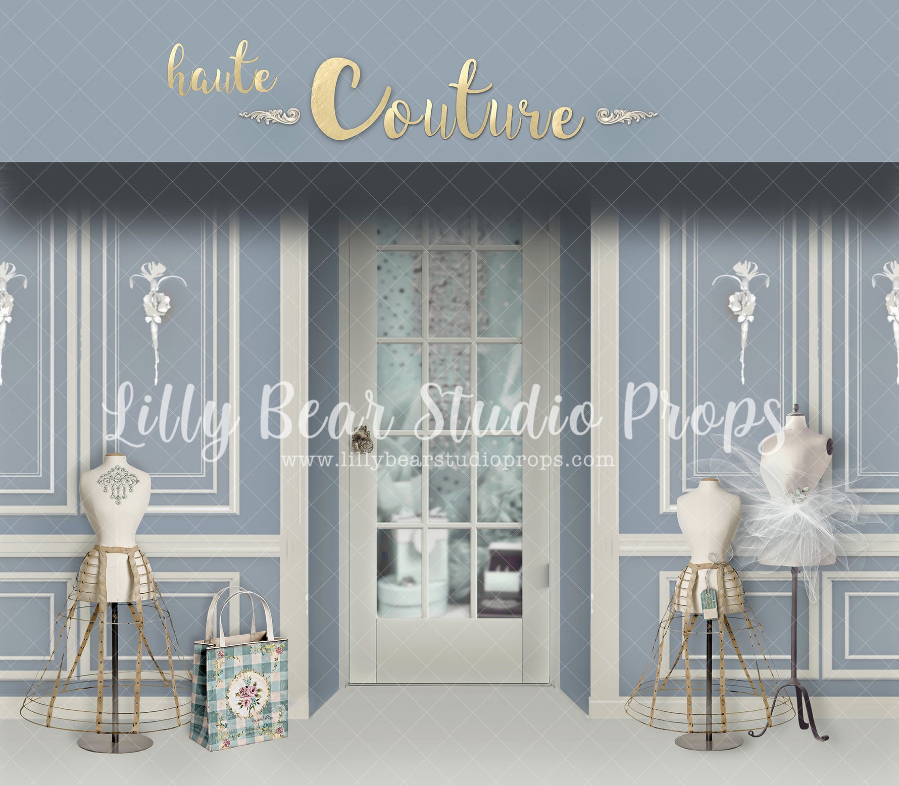 Haute Blue Couture - Lilly Bear Studio Props, black white and pink, blue, blue couture, blue fashion, boutique, breakfast at tiffany's, couture, diva, Fabric, FABRICS, fashion, fashion boutique, fashion diva, fashion store, fashionista, france, france shop, french shop, girl shop, girly, haute couture, paris, powder blue, princess, tutu, tutu store