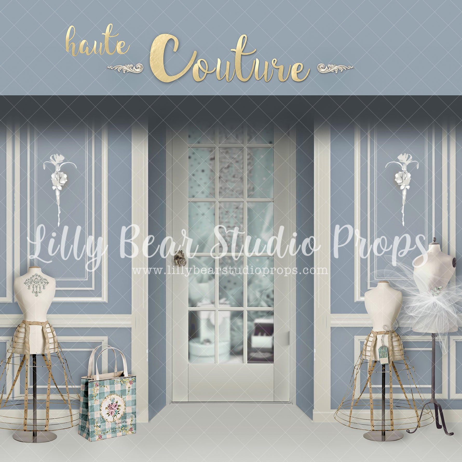 Haute Blue Couture - Lilly Bear Studio Props, black white and pink, blue, blue couture, blue fashion, boutique, breakfast at tiffany's, couture, diva, Fabric, FABRICS, fashion, fashion boutique, fashion diva, fashion store, fashionista, france, france shop, french shop, girl shop, girly, haute couture, paris, powder blue, princess, tutu, tutu store