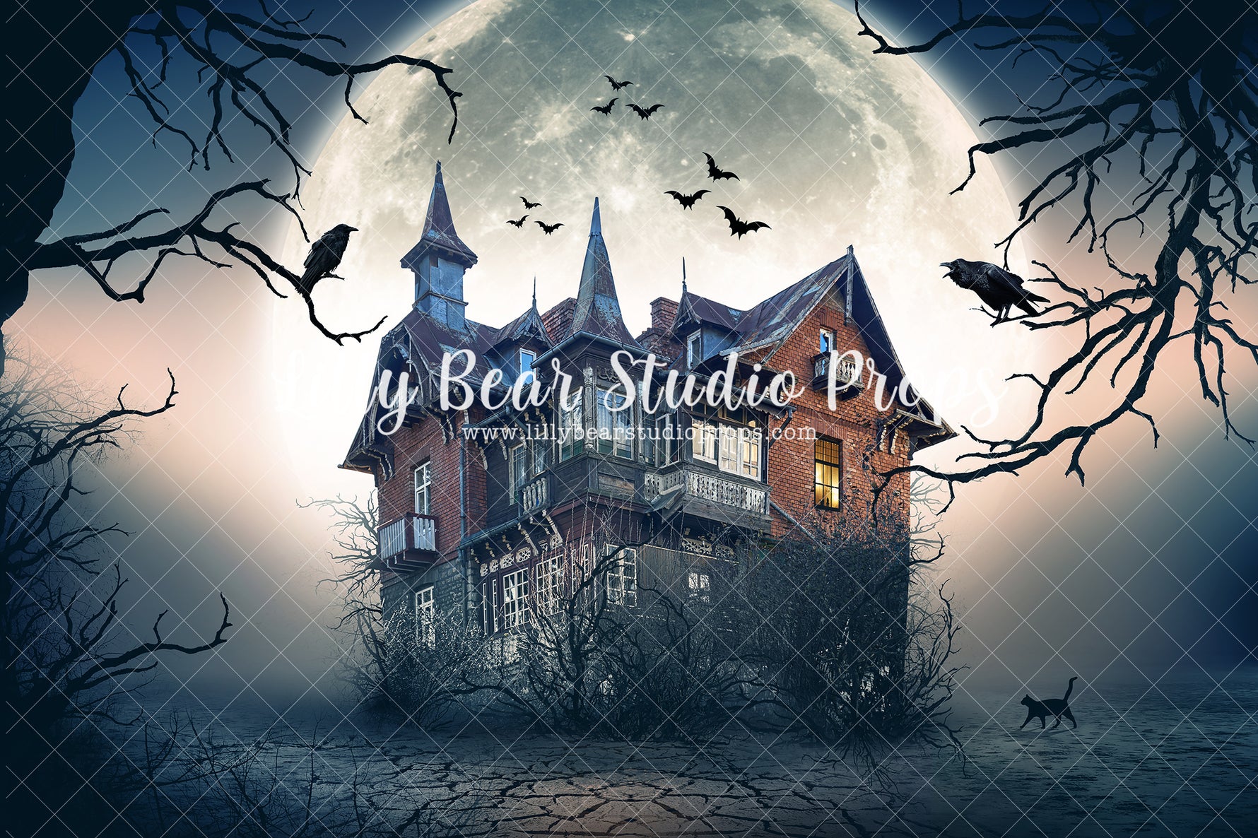 Haunting House - Lilly Bear Studio Props, autumn, autumn leaves, candles, dark forest, FABRICS, fall, fall colors, fall colours, fall decor, fall flowers, fall leaves, fall mini, fall season, farm, farm field, little pumpkin, spooky forest, spooky halloween, spooky night, spooky tree