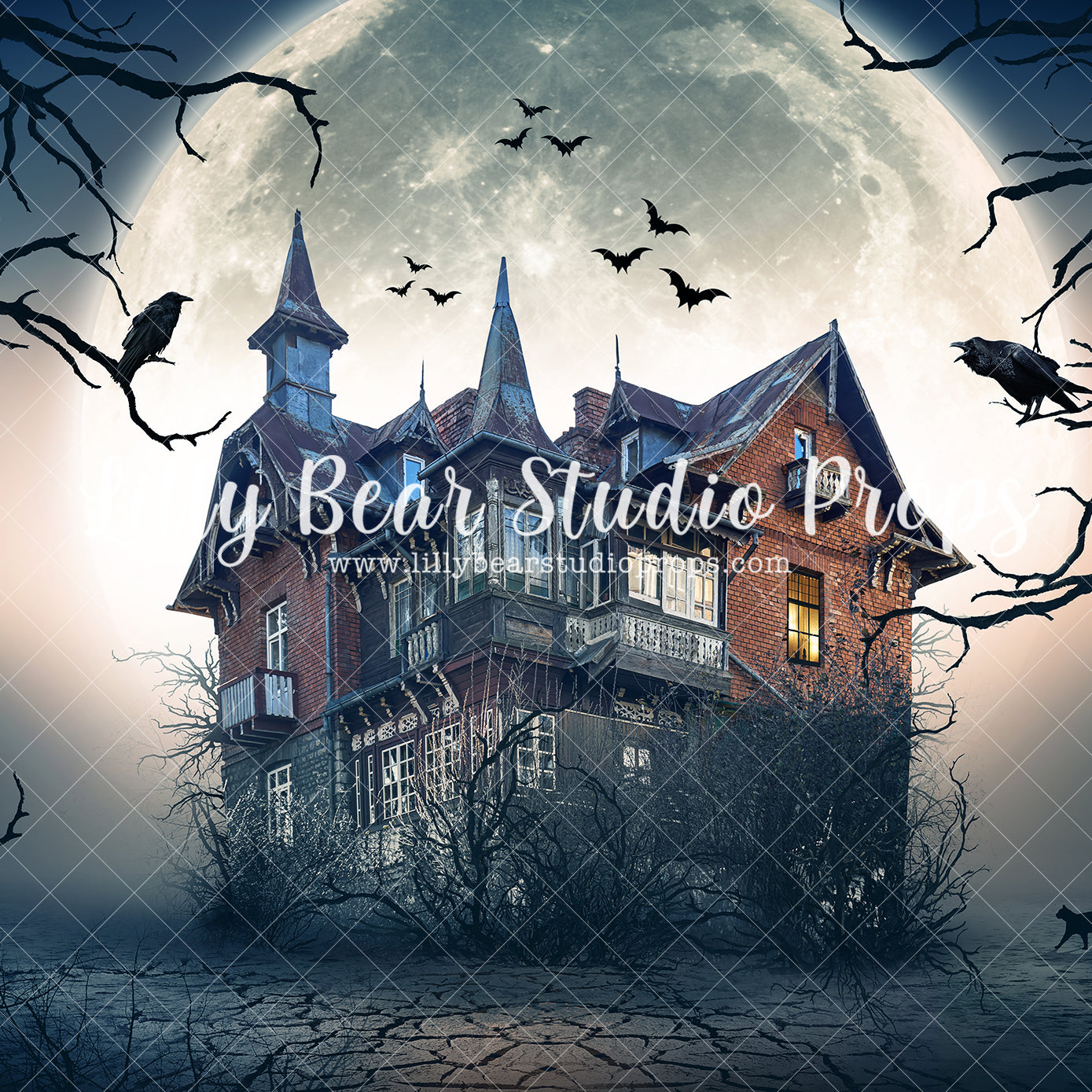 Haunting House - Lilly Bear Studio Props, autumn, autumn leaves, candles, dark forest, FABRICS, fall, fall colors, fall colours, fall decor, fall flowers, fall leaves, fall mini, fall season, farm, farm field, little pumpkin, spooky forest, spooky halloween, spooky night, spooky tree
