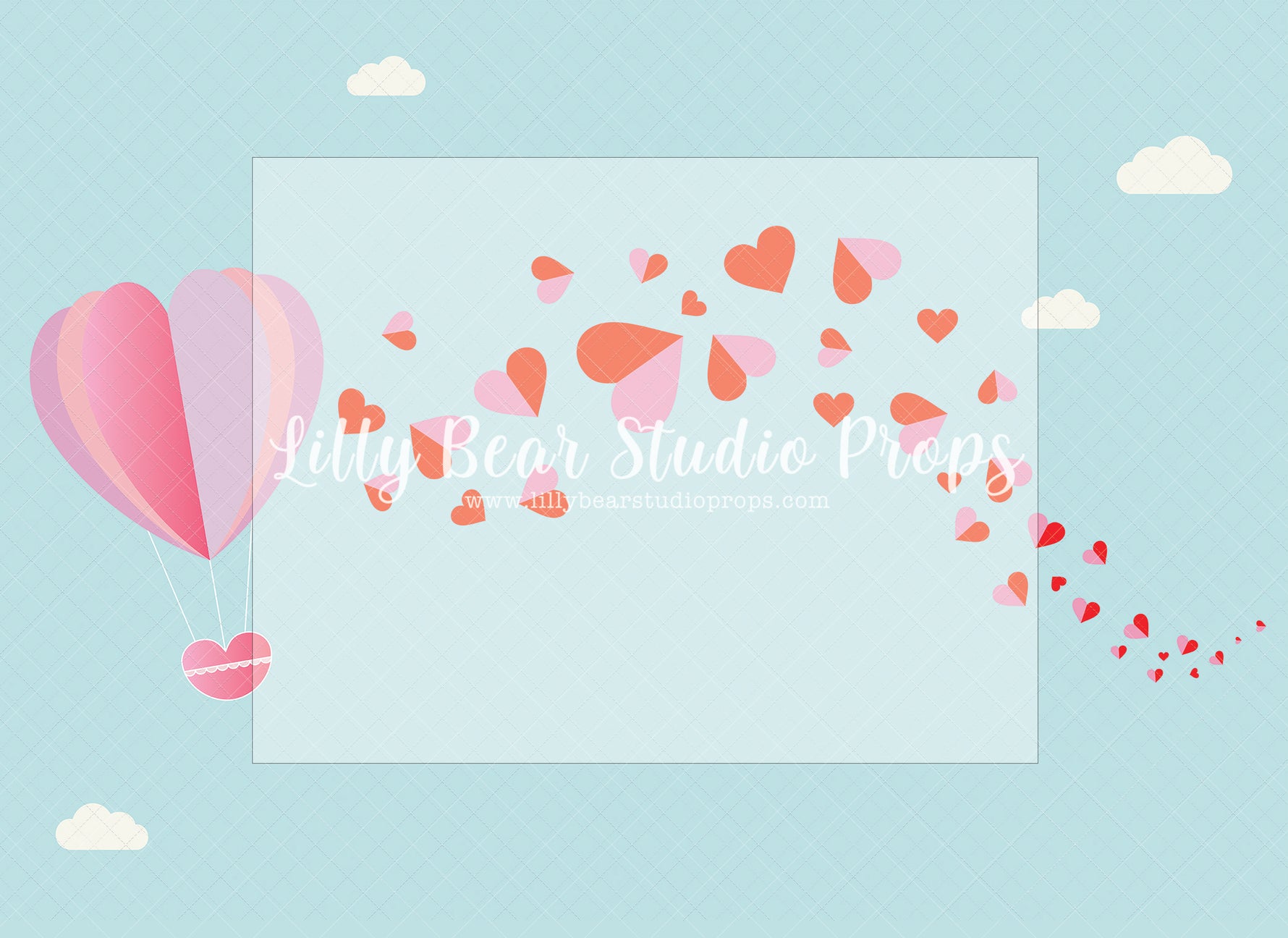 Love Hot Air Balloon - Lilly Bear Studio Props, all my heart, balloon hearts, be still my heart, candy hearts, cupid, FABRICS, girl, girls, heart, heart flowers, heart love, heart of gold, hearts, hearts and arrows, hearts bokeh, i love you, love, love is in the air, love shop, love wall, pastel hearts, pattern hearts, pink, pink balloon heart, pink heart, pink heart wall, pink hearts, valentine, valentines, valentines day