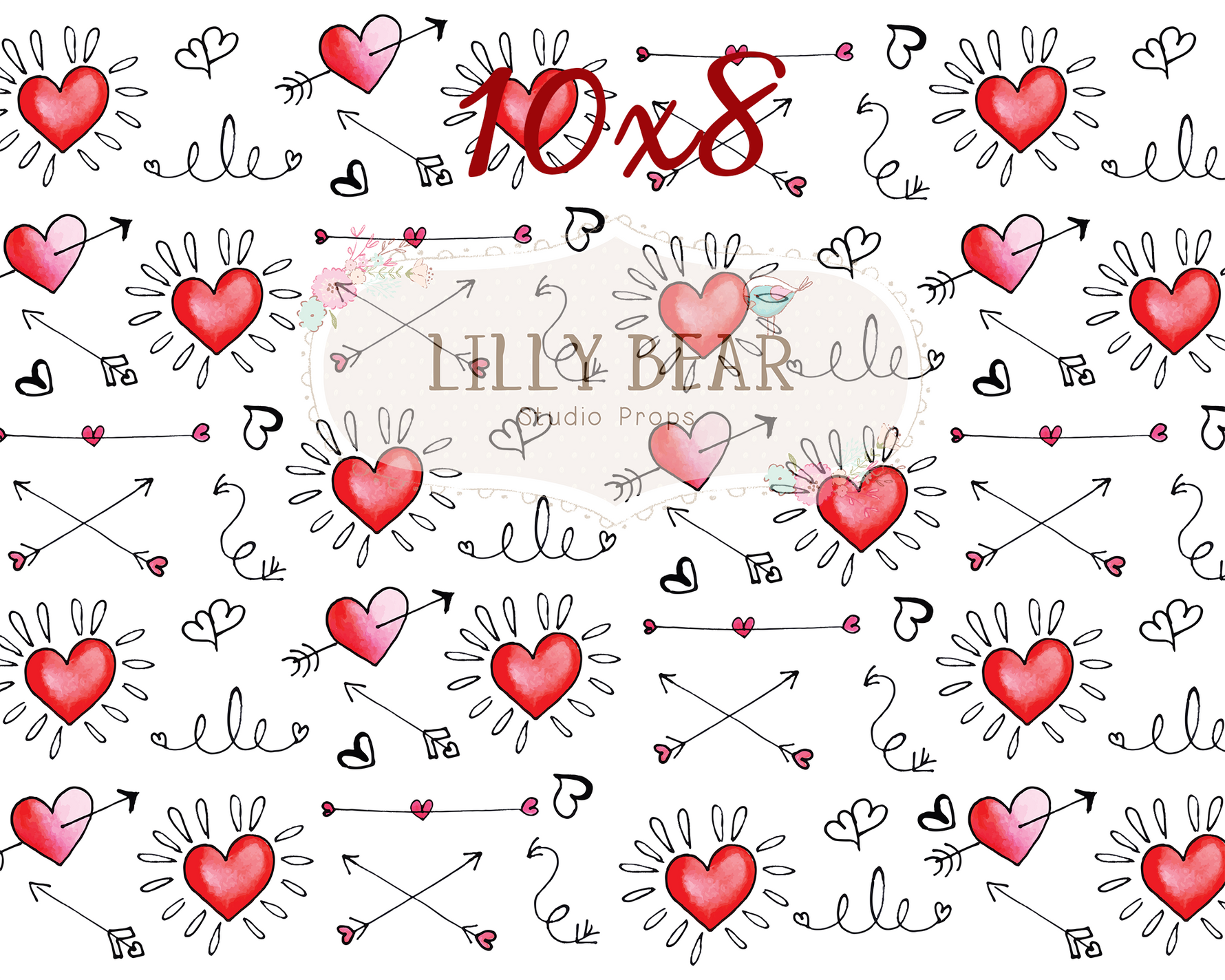 Hearts and Arrows by Lilly Bear Studio Props sold by Lilly Bear Studio Props, arrows - cupid - FABRICS - heart - heart