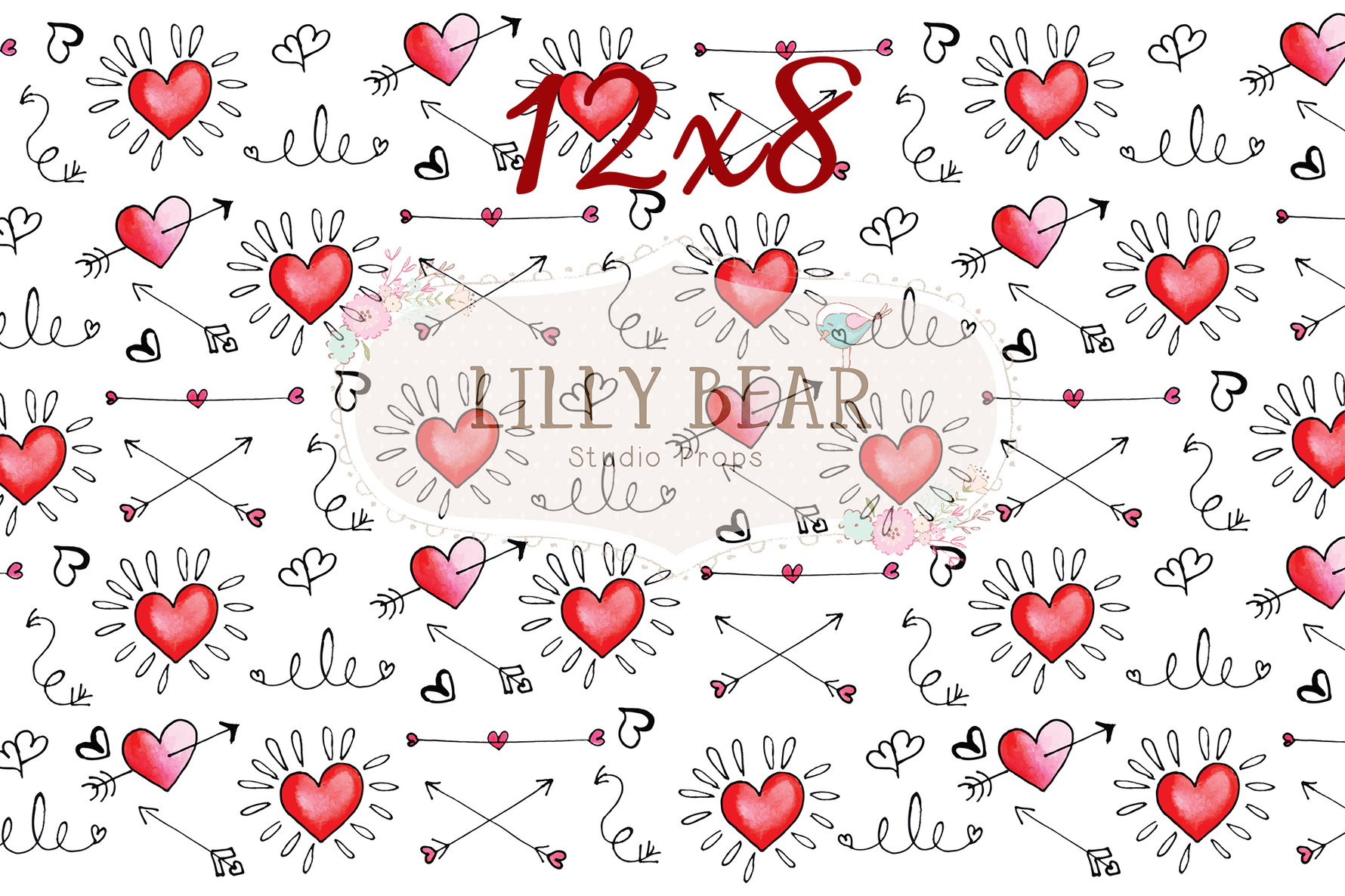 Hearts and Arrows by Lilly Bear Studio Props sold by Lilly Bear Studio Props, arrows - cupid - FABRICS - heart - heart