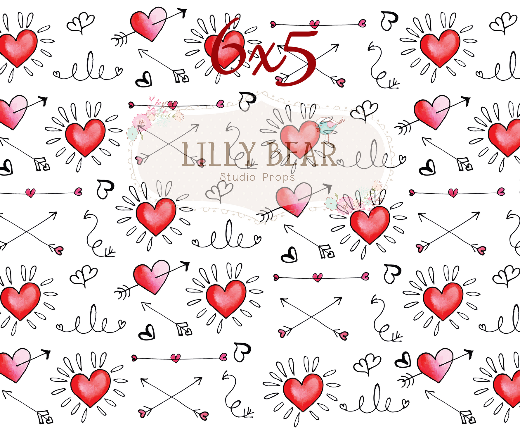 Hearts and Arrows by Lilly Bear Studio Props sold by Lilly Bear Studio Props, arrows - cupid - FABRICS - heart - heart