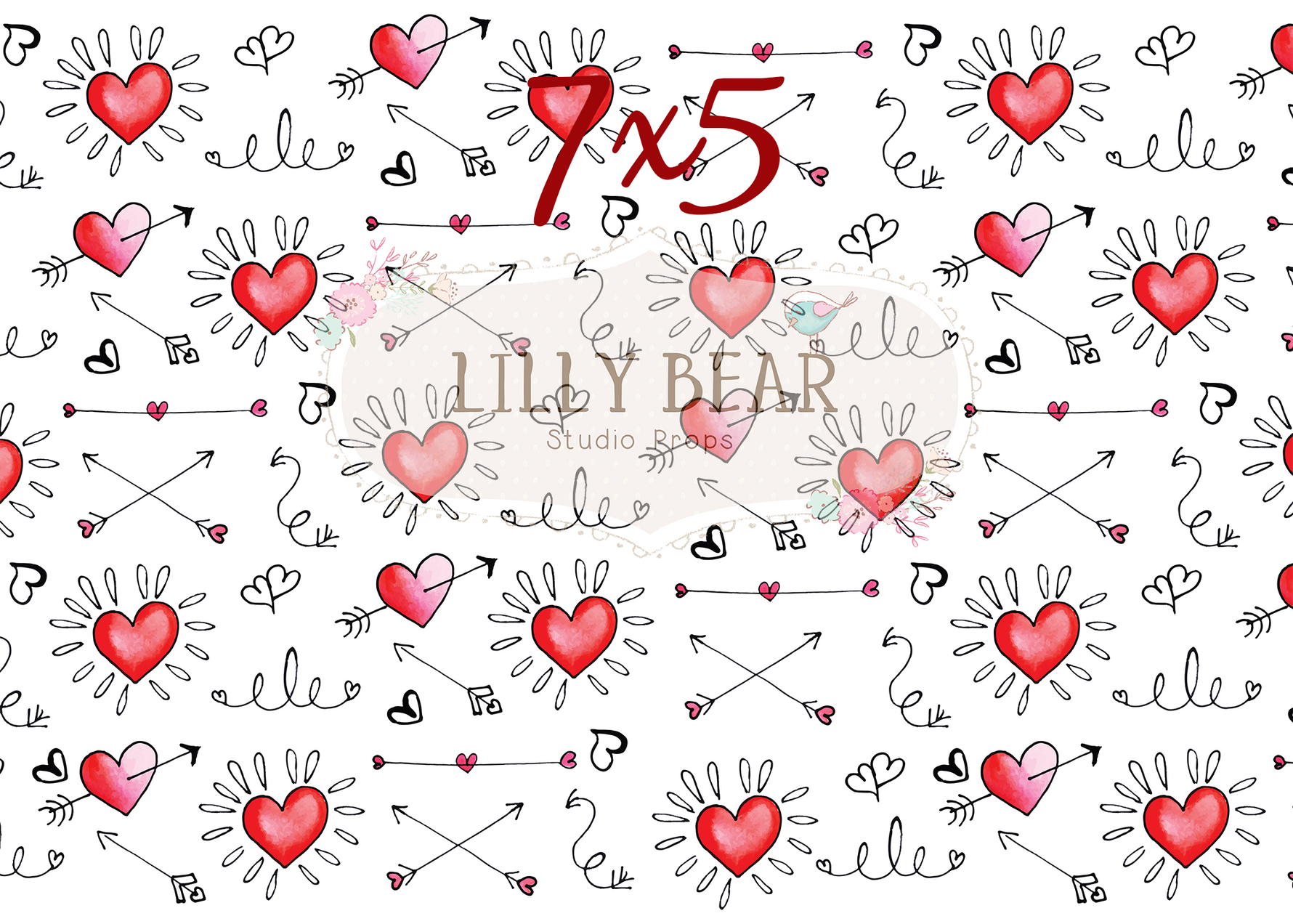 Hearts and Arrows by Lilly Bear Studio Props sold by Lilly Bear Studio Props, arrows - cupid - FABRICS - heart - heart