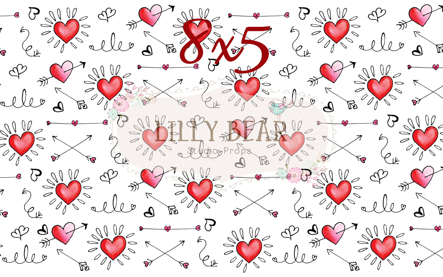 Hearts and Arrows by Lilly Bear Studio Props sold by Lilly Bear Studio Props, arrows - cupid - FABRICS - heart - heart