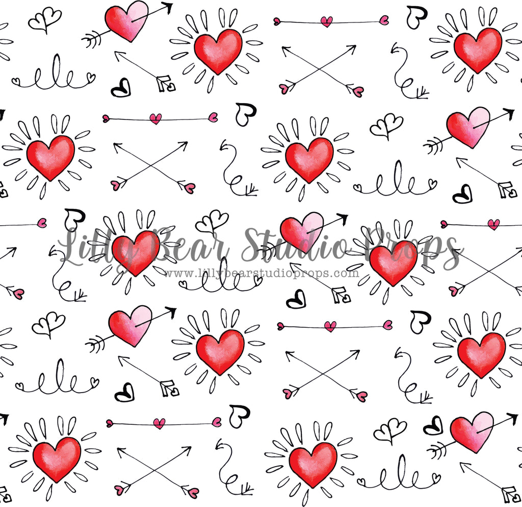 Hearts and Arrows by Lilly Bear Studio Props sold by Lilly Bear Studio Props, arrows - cupid - FABRICS - heart - heart