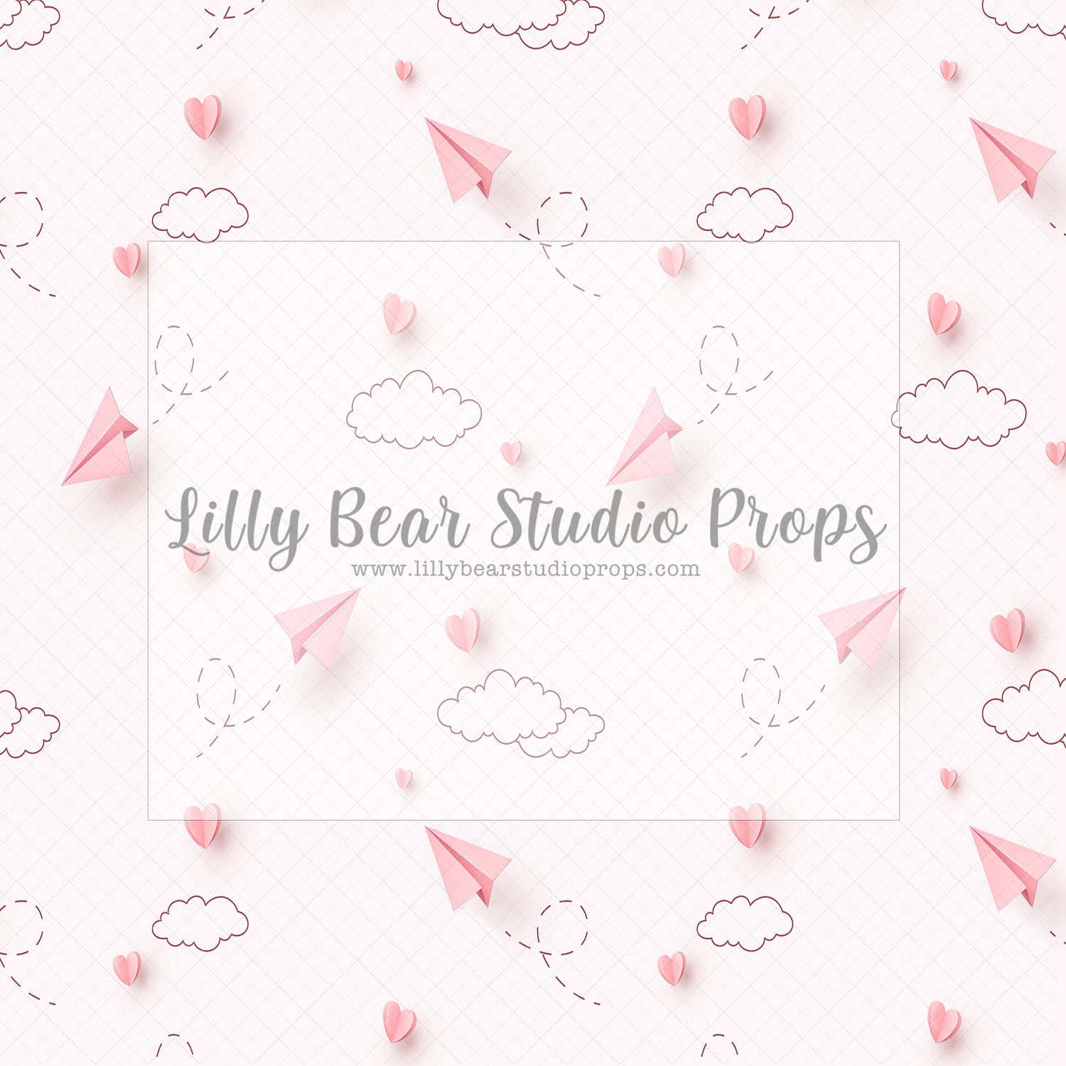 HEARTS IN THE SKY - Lilly Bear Studio Props, arrow heart, arrows, balloons, clear balloons, clouds, cupids arrow, door, door wall, doors, doorway, FABRICS, girl, girl balloons, gold balloons, heart, heart brick, hearts and arrows, love balloon, paper airplanes, paper planes, pink clouds, pink doors, valentine, valentine clouds, valentine doors, valentine's card, valentines, valentines day