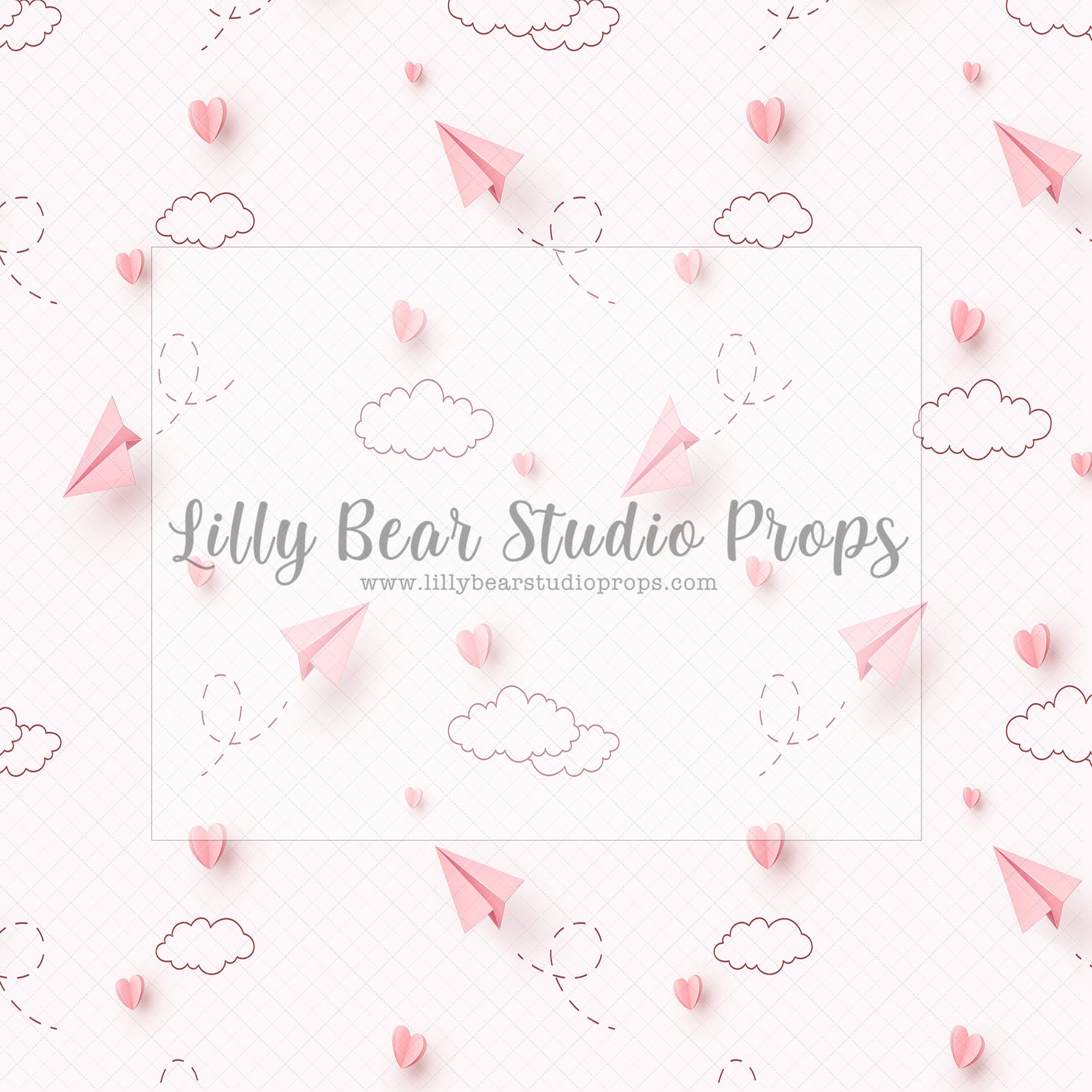 HEARTS IN THE SKY - Lilly Bear Studio Props, arrow heart, arrows, balloons, clear balloons, clouds, cupids arrow, door, door wall, doors, doorway, FABRICS, girl, girl balloons, gold balloons, heart, heart brick, hearts and arrows, love balloon, paper airplanes, paper planes, pink clouds, pink doors, valentine, valentine clouds, valentine doors, valentine's card, valentines, valentines day