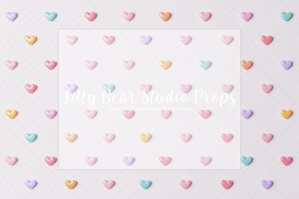 Heart Candy - Lilly Bear Studio Props, all my heart, balloon hearts, be still my heart, candy hearts, cupid, FABRICS, girl, girls, heart, heart love, heart of gold, hearts, hearts and arrows, hearts bokeh, i love you, love, love is in the air, love shop, love wall, pastel hearts, pattern hearts, pink, pink balloon heart, pink heart, pink heart wall, pink hearts, valentine, valentines, valentines day