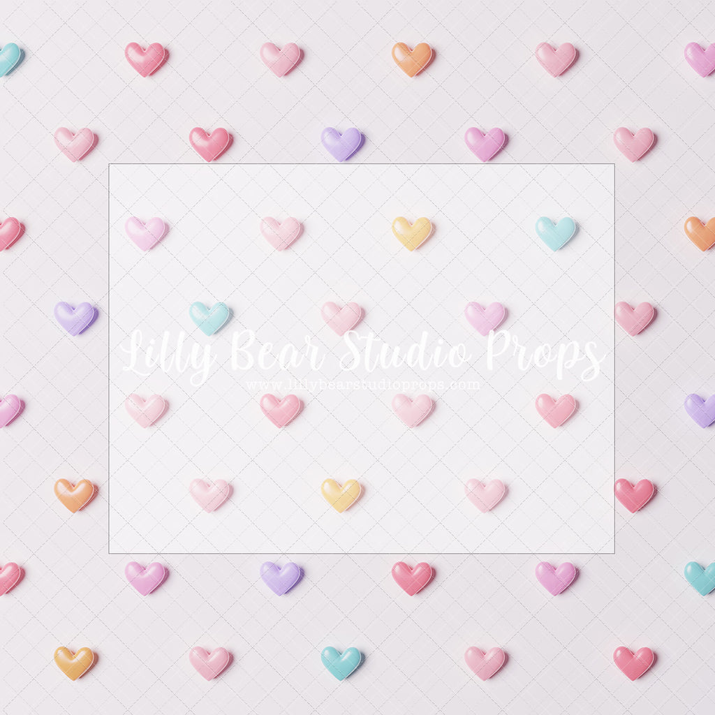 Heart Candy - Lilly Bear Studio Props, all my heart, balloon hearts, be still my heart, candy hearts, cupid, FABRICS, girl, girls, heart, heart love, heart of gold, hearts, hearts and arrows, hearts bokeh, i love you, love, love is in the air, love shop, love wall, pastel hearts, pattern hearts, pink, pink balloon heart, pink heart, pink heart wall, pink hearts, valentine, valentines, valentines day