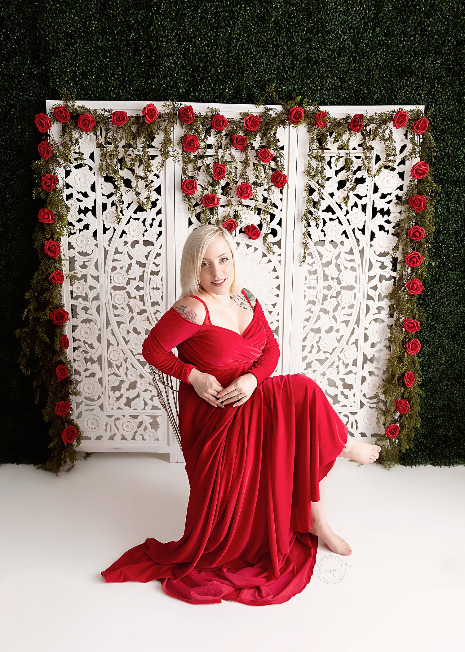 Hedge Of Roses by Meagan Paige Photography sold by Lilly Bear Studio Props, FABRICS - floral - garden - rose garden - r