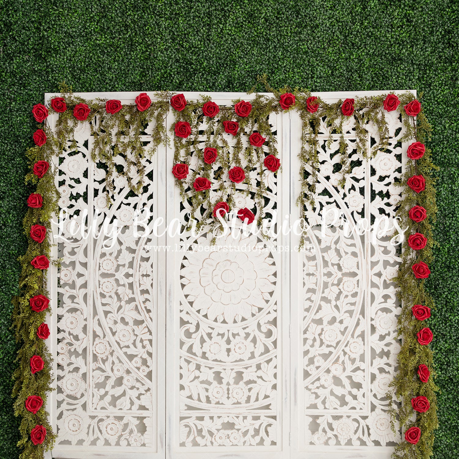 Hedge Of Roses by Meagan Paige Photography sold by Lilly Bear Studio Props, FABRICS - floral - garden - rose garden - r