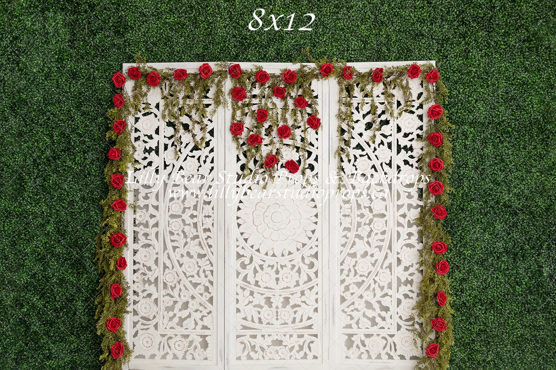 Hedge Of Roses by Meagan Paige Photography sold by Lilly Bear Studio Props, FABRICS - floral - garden - rose garden - r