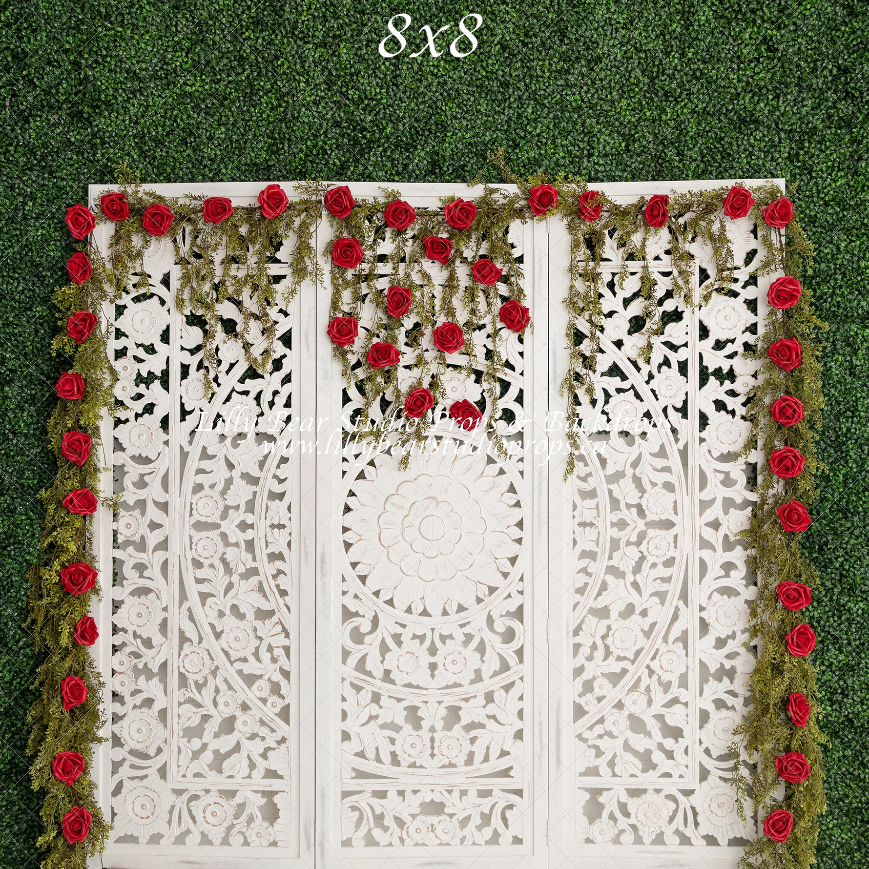 Hedge Of Roses by Meagan Paige Photography sold by Lilly Bear Studio Props, FABRICS - floral - garden - rose garden - r