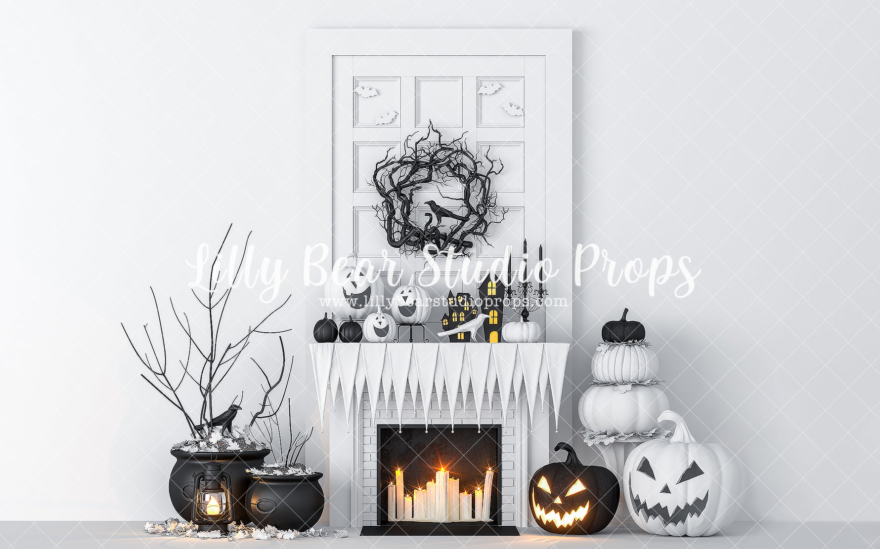 Hello Gourd-geous by Lilly Bear Studio Props sold by Lilly Bear Studio Props, bat - bats - black and white - candels