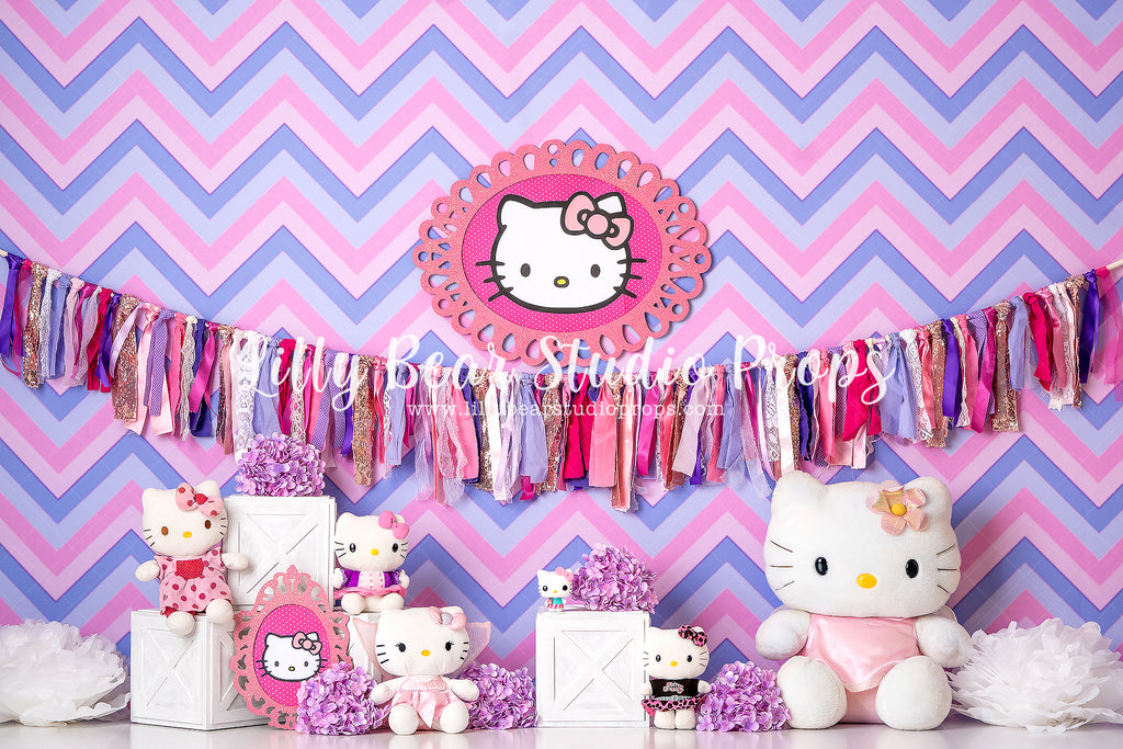 Hello Kitty by Jessica Ruth Photography sold by Lilly Bear Studio Props, cat - chevron - hand painted - hello kitty - p