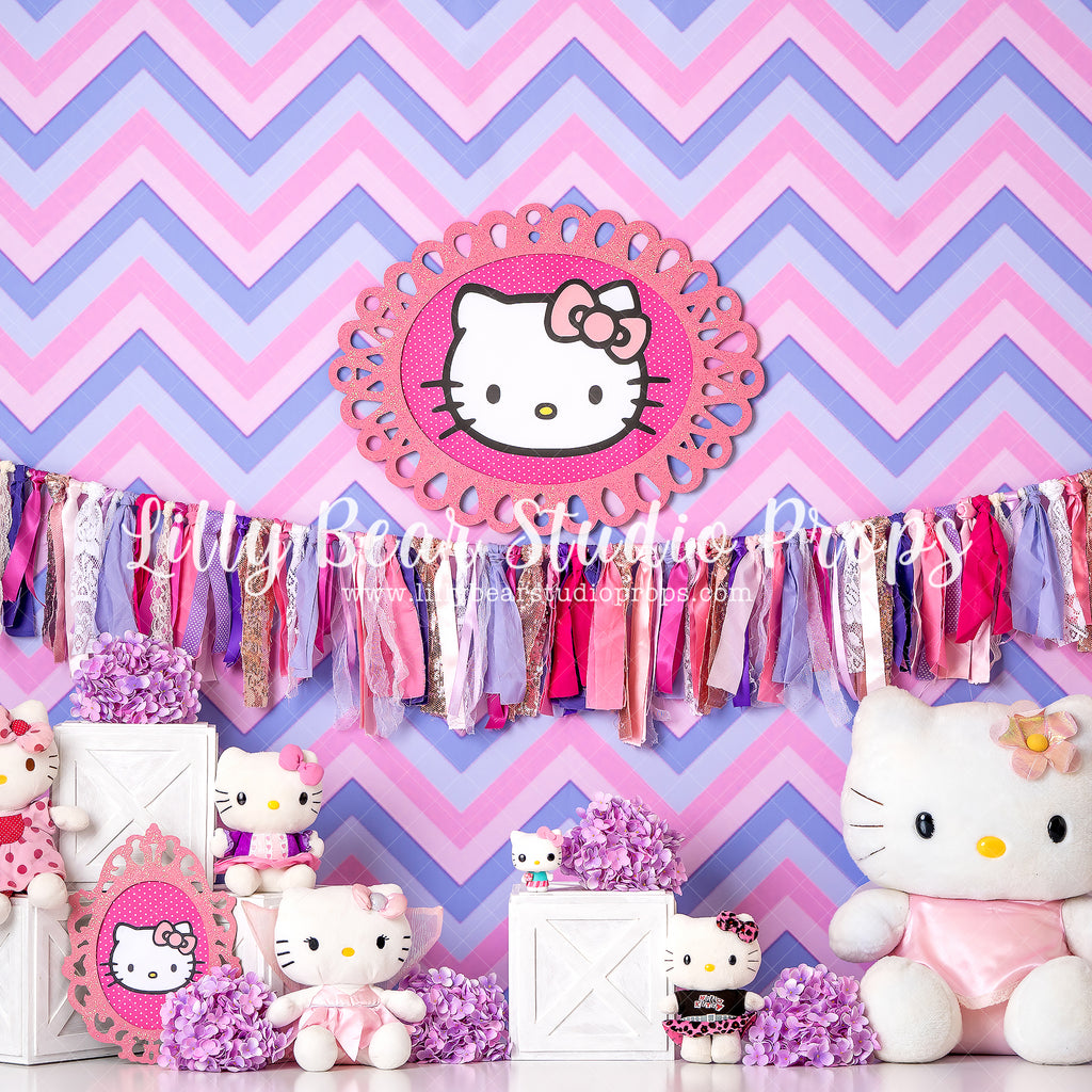 Hello Kitty by Jessica Ruth Photography sold by Lilly Bear Studio Props, cat - chevron - hand painted - hello kitty - p