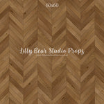 Herringbone Wood Planks Floor by Lilly Bear Studio Props sold by Lilly Bear Studio Props, barn wood - brown wood - brow