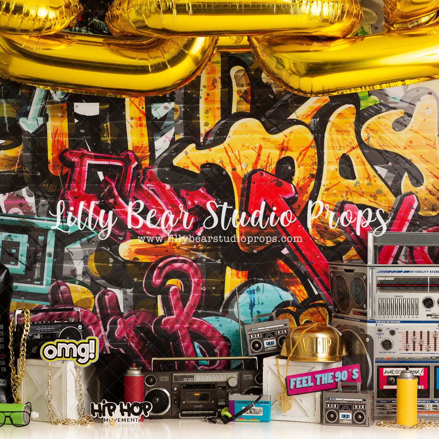 Hip Hop Movement by Lilly Bear Studio Props sold by Lilly Bear Studio Props, 1990 - 90s - art - chain - FABRICS - graff