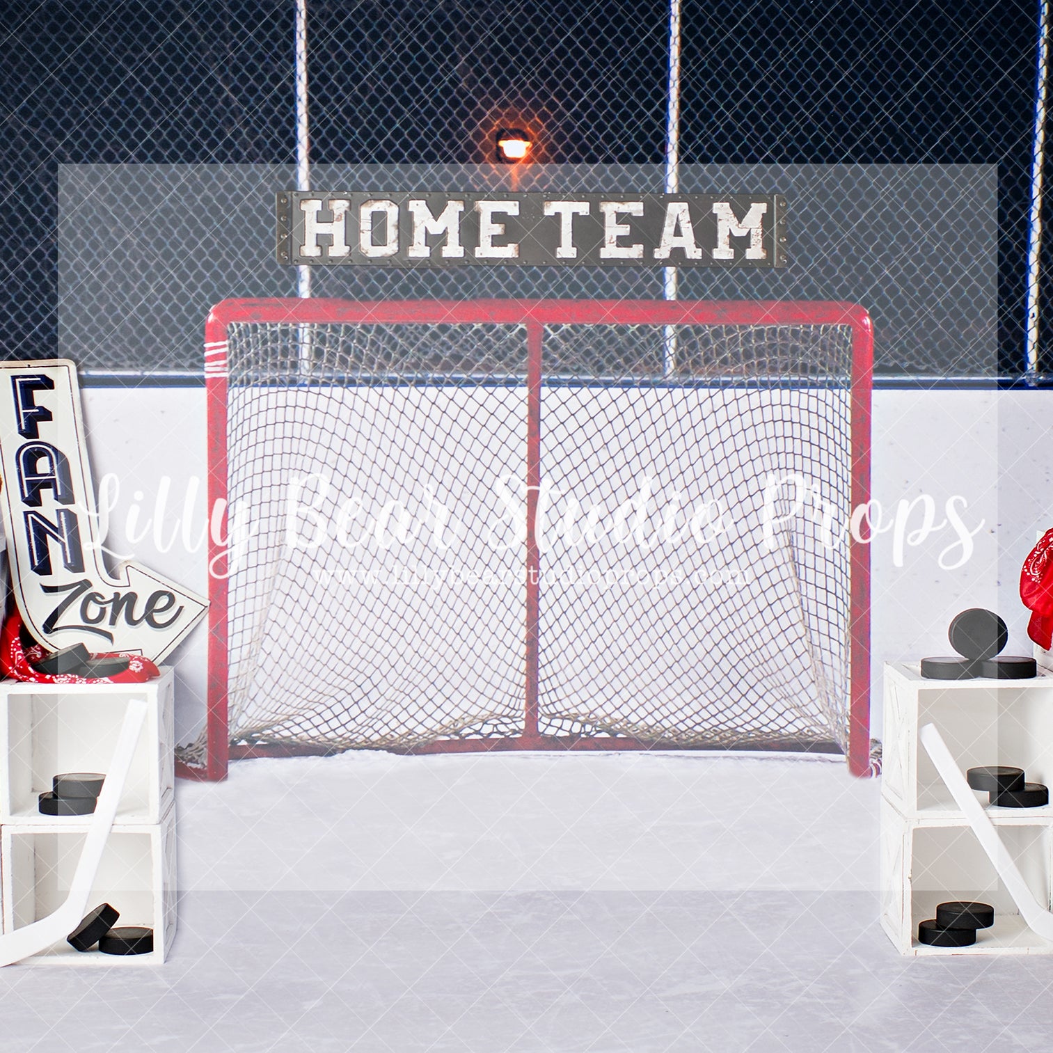 Hockey Fan Zone - Lilly Bear Studio Props, FABRICS, hockey, hockey arena, hockey ice, hockey net, hockey puck, hockey sport, hockey star, hockey stick, leaf hockey, sports, sports fan