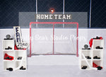 Hockey Fan Zone - Lilly Bear Studio Props, FABRICS, hockey, hockey arena, hockey ice, hockey net, hockey puck, hockey sport, hockey star, hockey stick, leaf hockey, sports, sports fan