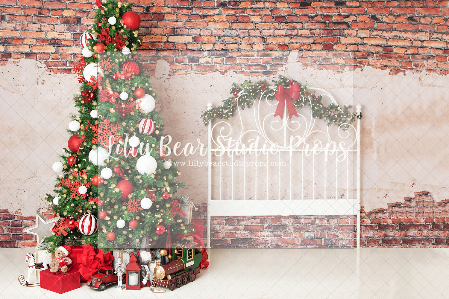 Holiday Bed - Lilly Bear Studio Props, christmas, Cozy, Decorated, Festive, Giving, Holiday, Holy, Hopeful, Joyful, Merry, Peaceful, Peacful, Red & Green, Seasonal, Winter, Xmas, Yuletide