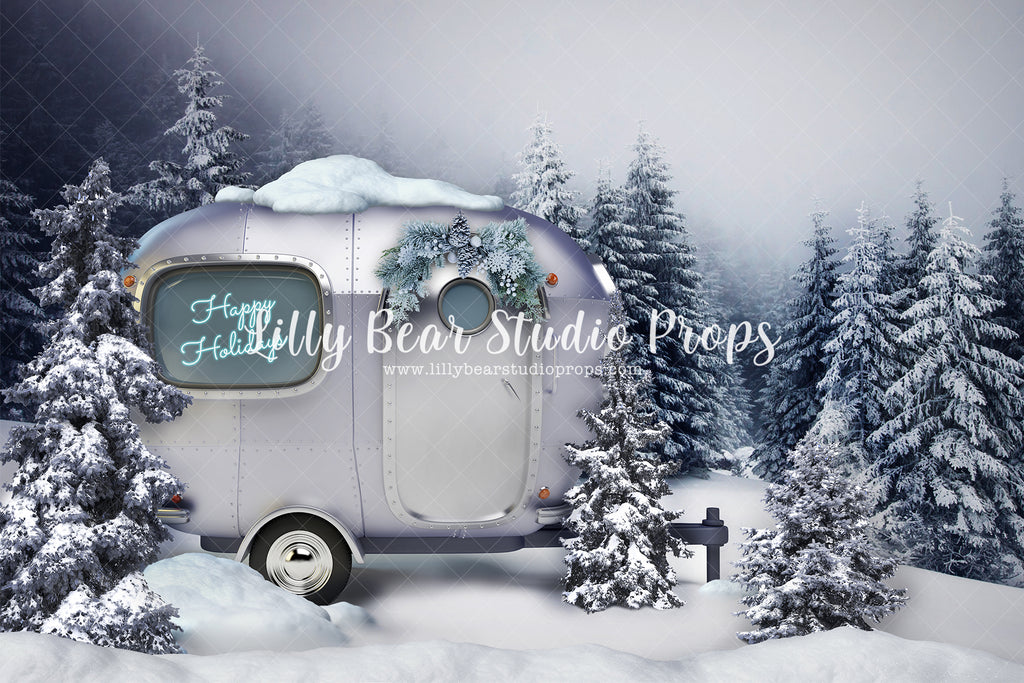 Holiday Camper by Zazz Photography sold by Lilly Bear Studio Props, candles - christmas - christmas fireplace - christm