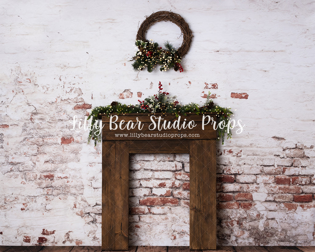 Holiday Mantle by Amber Costa Photography sold by Lilly Bear Studio Props, christmas - holiday