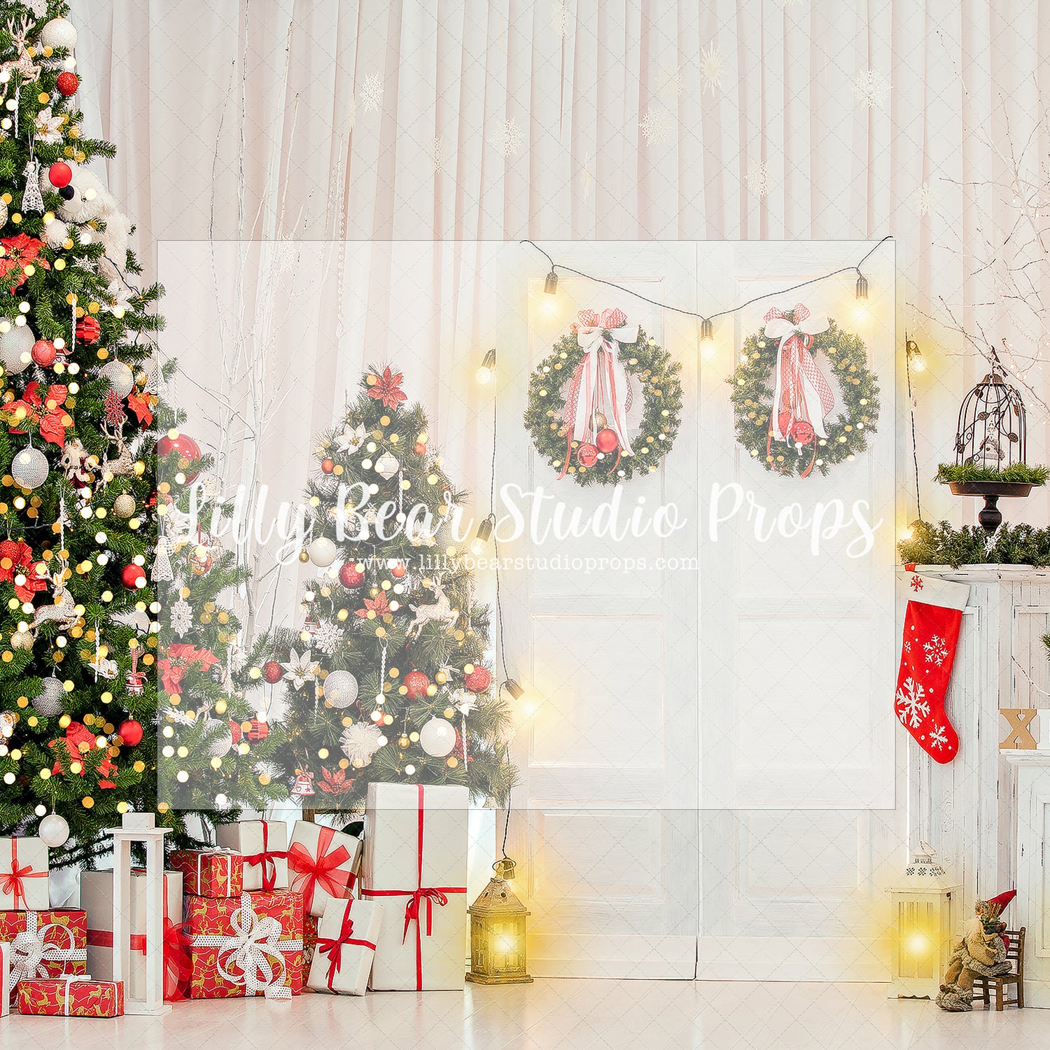 Holiday of lights and gifts - Lilly Bear Studio Props, christmas, Cozy, Decorated, Festive, Giving, Holiday, Holy, Hopeful, Joyful, Merry, Peaceful, Peacful, Red & Green, Seasonal, Winter, Xmas, Yuletide