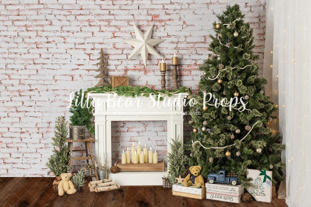 Holidaze - Lilly Bear Studio Props, all white, blanket, christmas, christmas fireplace, christmas garland, christmas mantle, christmas tree, christmas trees, clean, curtain, elegant, fireplace, garland, holiday mantle, mantel, mantle, pillows, plain white, simple, simple white, simplistic, stars, white, white christmas, white cloud, white curtain, white fireplace, white mantel, white pillows, white winter, winter garland, winter white