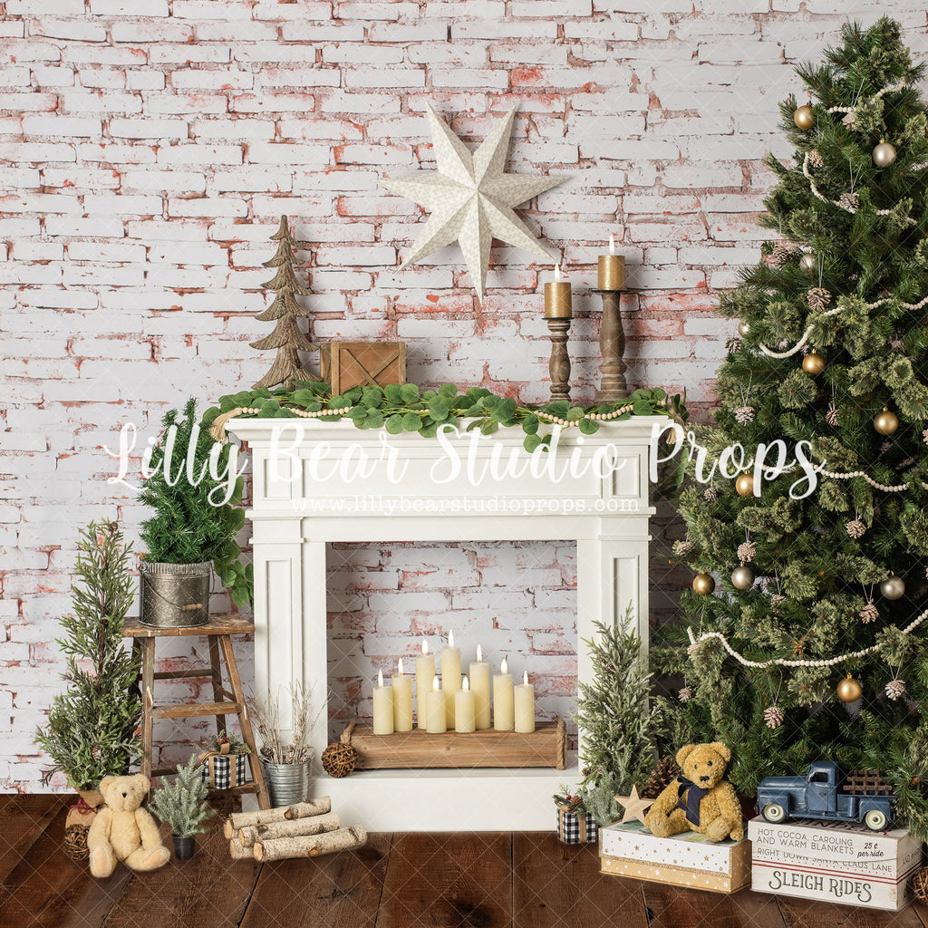 Holidaze - Lilly Bear Studio Props, all white, blanket, christmas, christmas fireplace, christmas garland, christmas mantle, christmas tree, christmas trees, clean, curtain, elegant, fireplace, garland, holiday mantle, mantel, mantle, pillows, plain white, simple, simple white, simplistic, stars, white, white christmas, white cloud, white curtain, white fireplace, white mantel, white pillows, white winter, winter garland, winter white