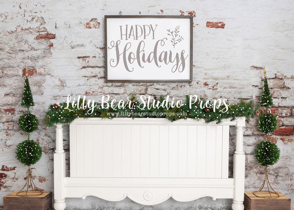 Holly Jolly Headboard by Meagan Paige Photography sold by Lilly Bear Studio Props, christmas - christmas headboard - he