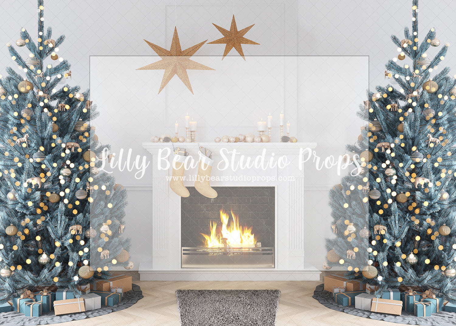 Holly Jolly Trees - Lilly Bear Studio Props, christmas, Cozy, Decorated, Festive, Giving, Holiday, Holy, Hopeful, Joyful, Merry, Peaceful, Peacful, Red & Green, Seasonal, Winter, Xmas, Yuletide
