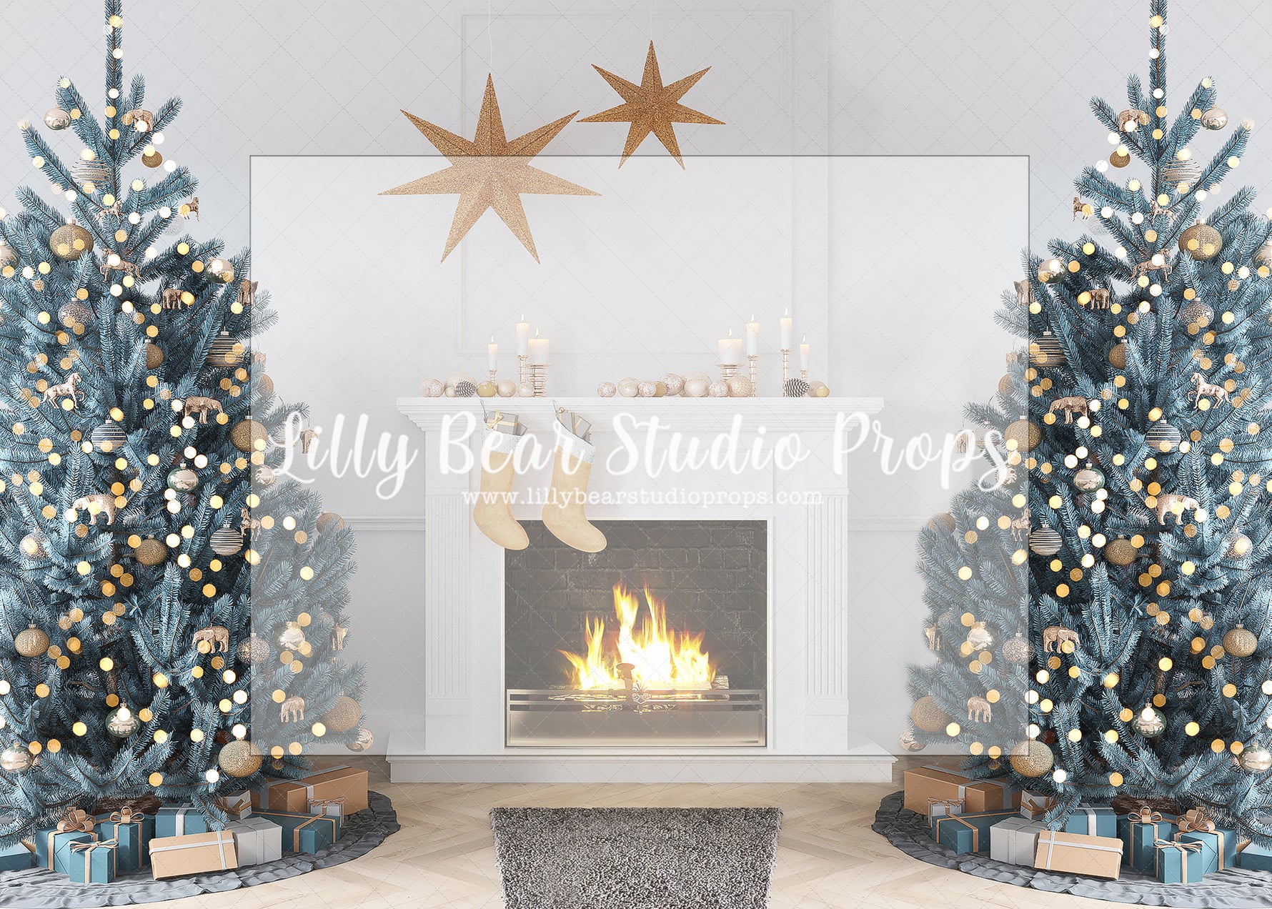 Holly Jolly Trees - Lilly Bear Studio Props, christmas, Cozy, Decorated, Festive, Giving, Holiday, Holy, Hopeful, Joyful, Merry, Peaceful, Peacful, Red & Green, Seasonal, Winter, Xmas, Yuletide