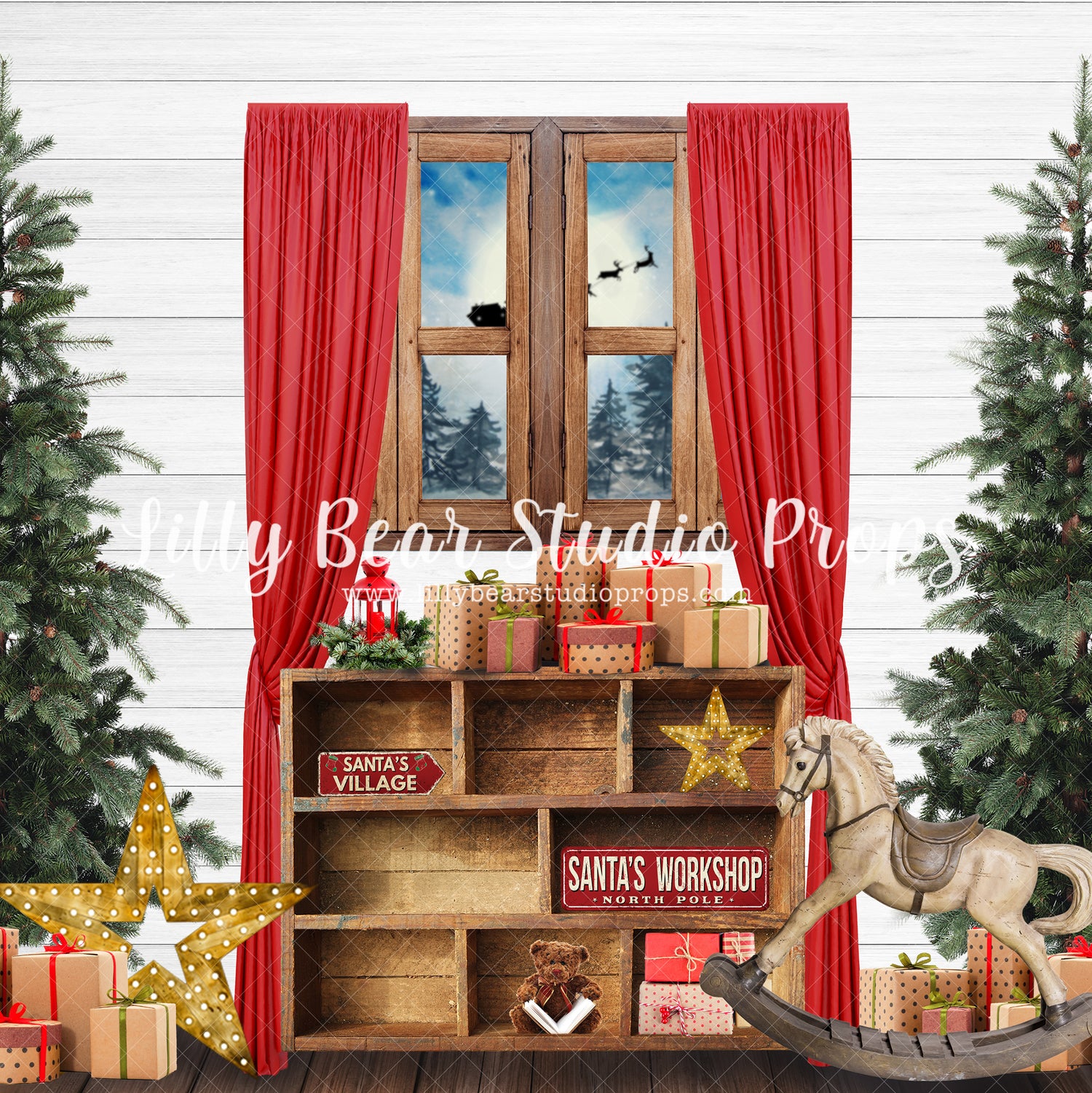 Home For The Night - Lilly Bear Studio Props, christmas, christmas carol, christmas cookies, christmas lanterns, christmas lights, christmas toy store, christmas toys, nutcracker, santa, santa candy cane, santa mail, santa presents, santa shop, santas toy shop, santas toys, santas village, toys