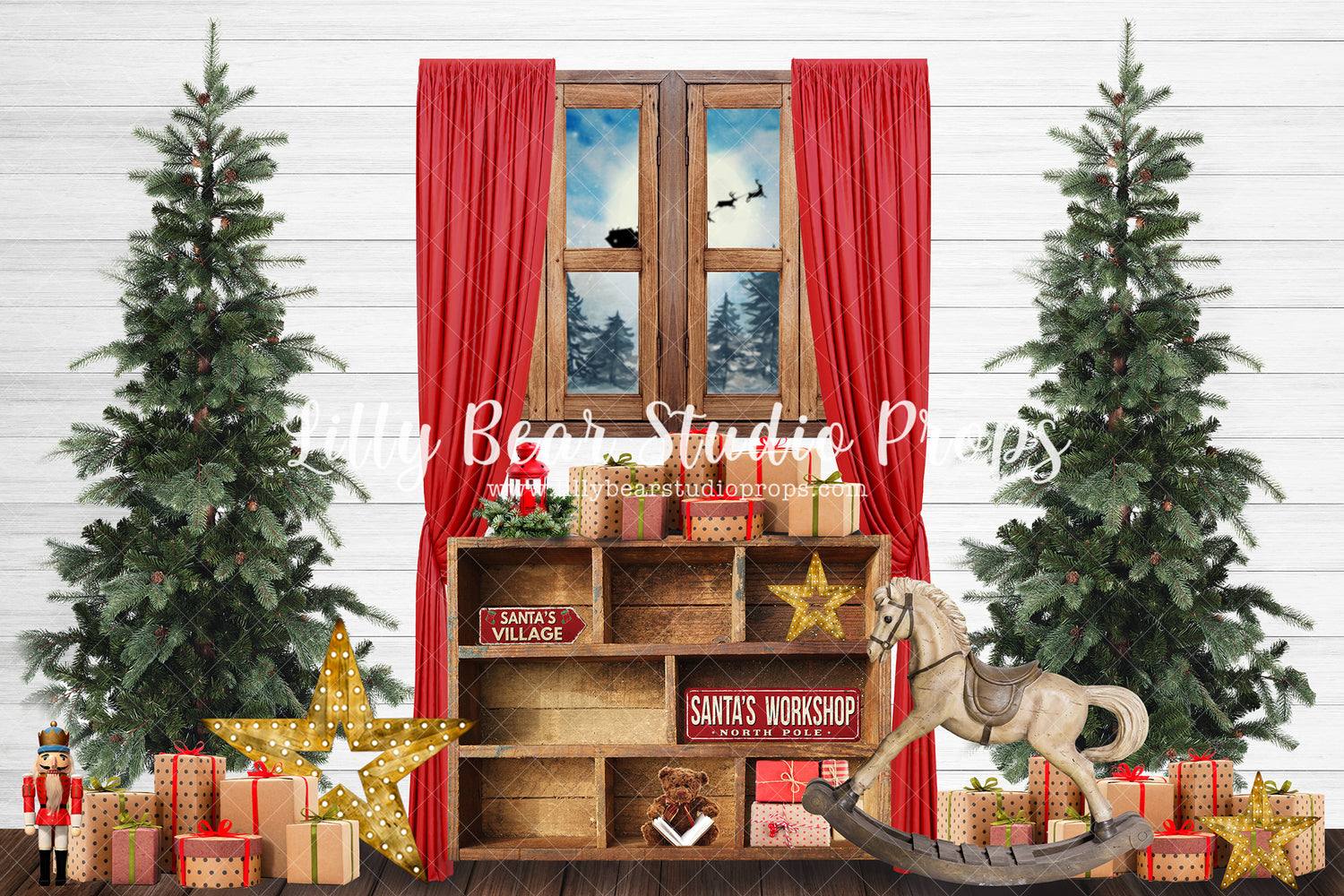 Home For The Night - Lilly Bear Studio Props, christmas, christmas carol, christmas cookies, christmas lanterns, christmas lights, christmas toy store, christmas toys, nutcracker, santa, santa candy cane, santa mail, santa presents, santa shop, santas toy shop, santas toys, santas village, toys