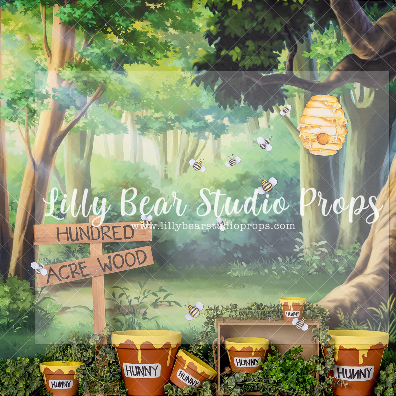 Honey Bear Woods - Lilly Bear Studio Props, 100 acer woods, acer woods, balloon, big top, circus, disney, disney world, disneyland, dumbo, FABRICS, first birthday, girl, honey, honey buckets, pooh, winnie, winnie the pooh book, Winnie-The-Pooh