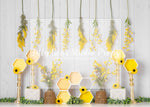 Honey Comb Delight - Lilly Bear Studio Props, bees, Fabric, FABRICS, green garland, honey, honey bees, honey comb, honey comb nest, yellow flowers, yellow honey comb