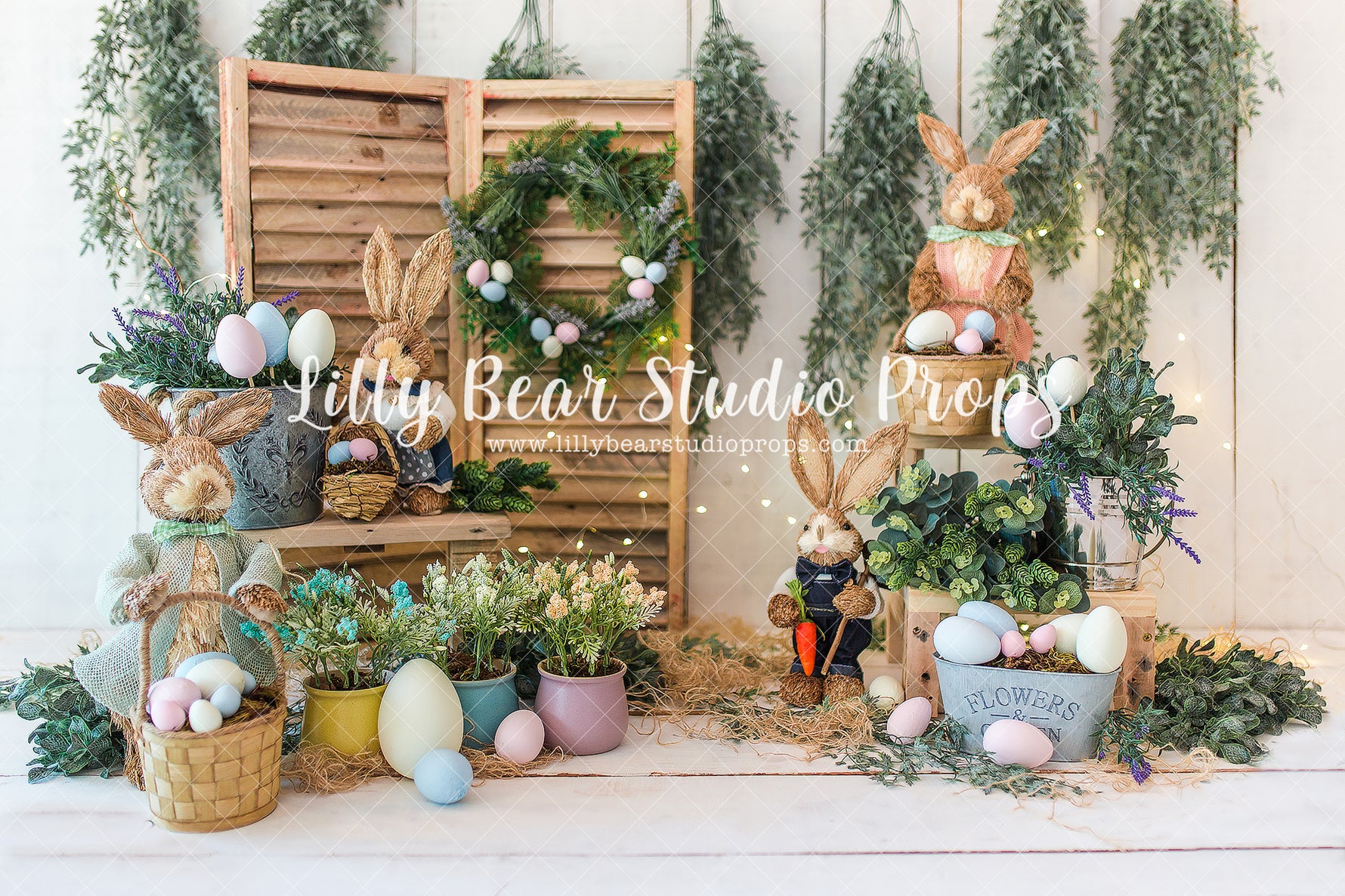 Hopping All The Way by Lilly Bear Studio Props sold by Lilly Bear Studio Props, blue floral - blue flower - blue flower
